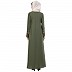 Elegant front open abaya with embroidery work- Jade Green Elegant front open abaya with embroidery work- Jade Green
